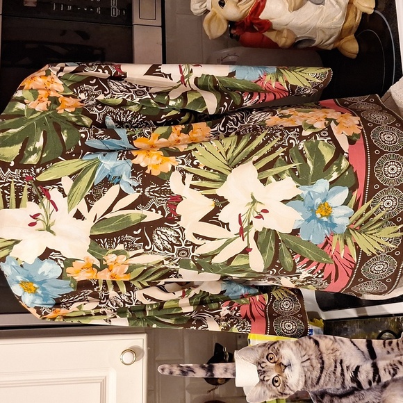 c Womens JM Collection Floral Stretch 3/4 Sleeve Plus Size Top XXL - Picture 2 of 4